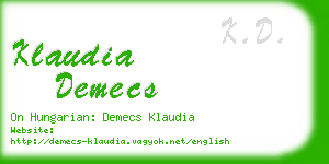 klaudia demecs business card